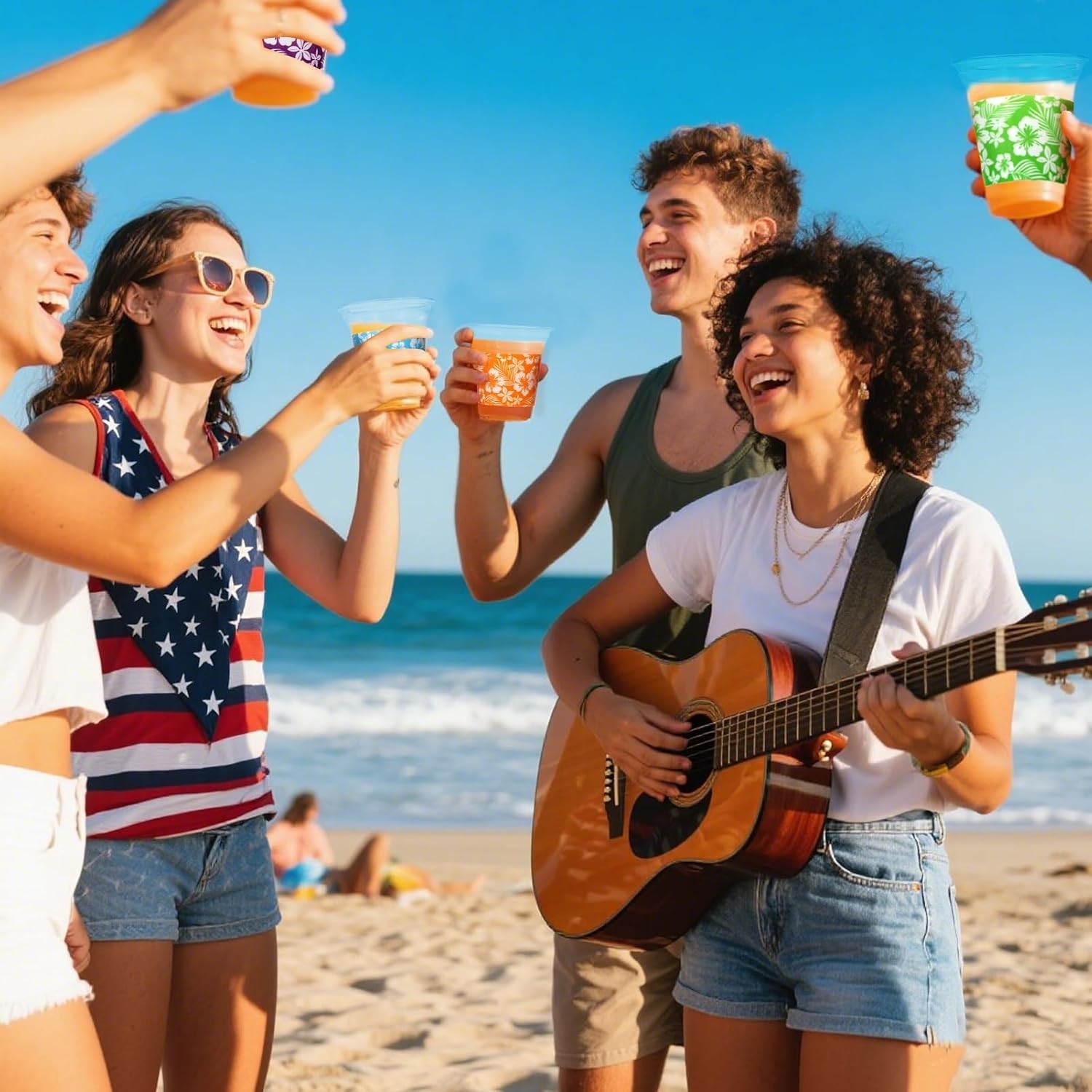 72-Pack 14oz Hawaiian-Themed Disposable Party Cups – Perfect for Any Occasion