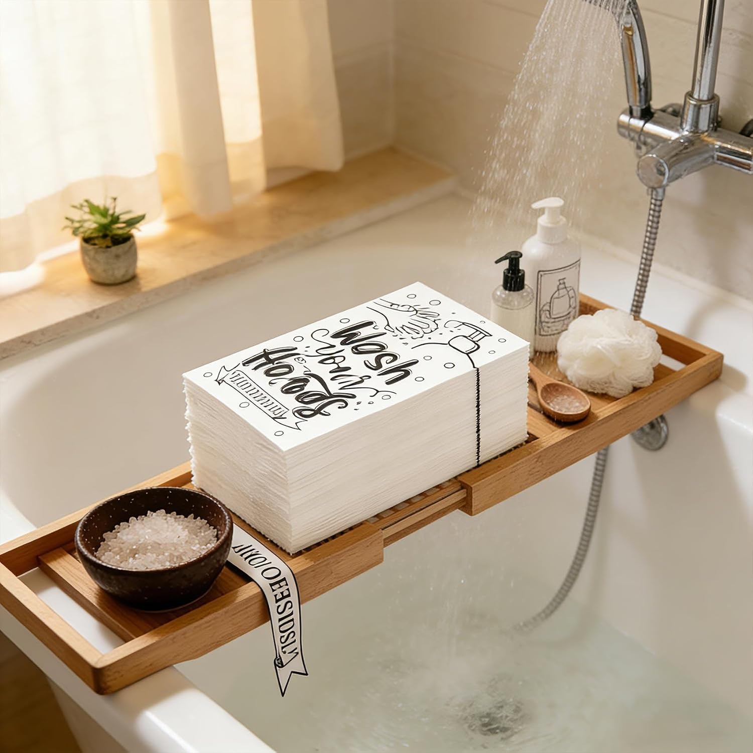 Disposable Hand Towels for Bathroom, 50 PCS Wash Your Hands Paper Napkins