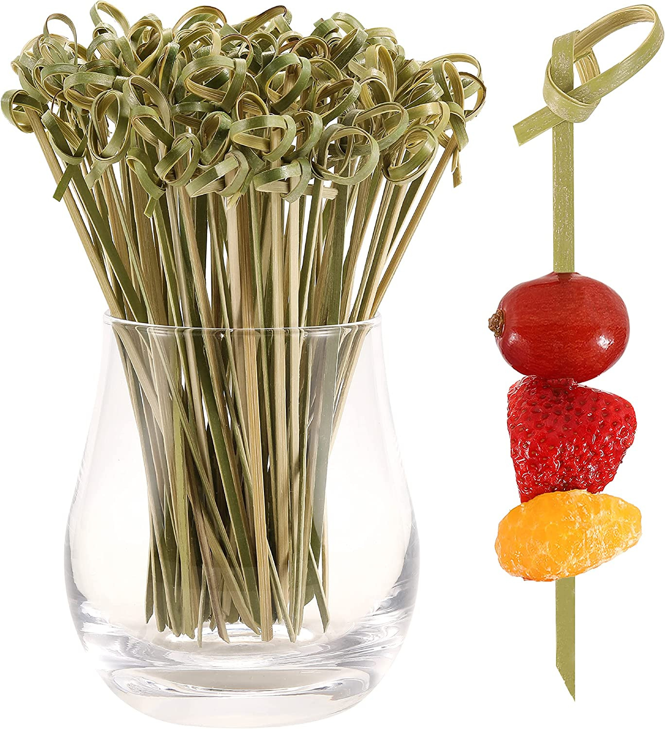 200 PCS Cocktail Picks, 4.7 Inch Toothpicks for Appetizers, Natural Bamboo Knot