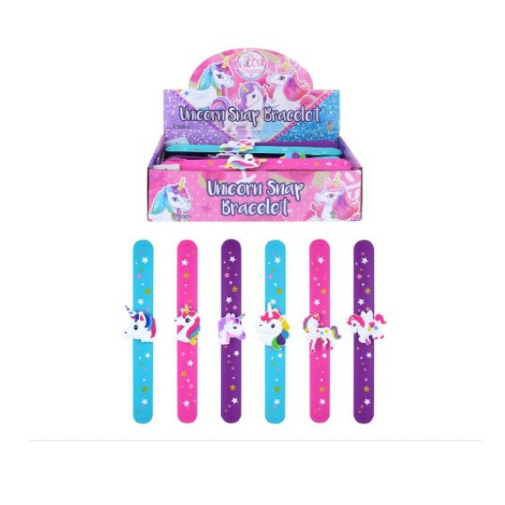 Unicorn Slap Bands Snap Bracelet x2 Gift Party Bag Filler Pocket Money Toy