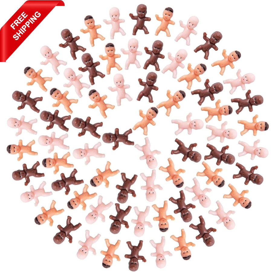 180 Pieces Mini Plastic Babies 1 Inch Baby Doll for Baby Shower Party Favors, Ic