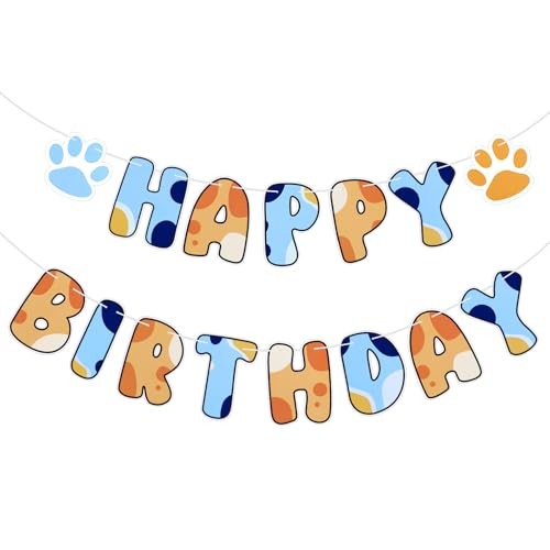 Chiisong Blue Dog Birthday Party Supplies, Blue and Orange Blue Dog Style