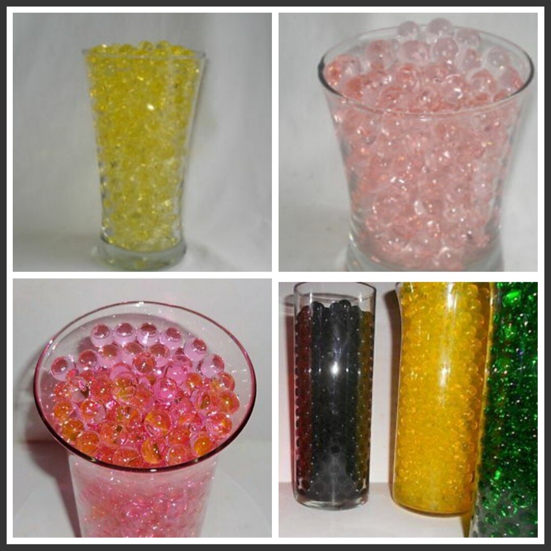 Water beads -USA water jelly beads – vase filler pearls -each pk makes 1 1/2 Qrt