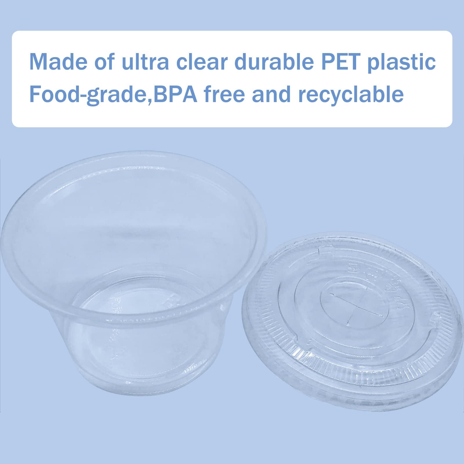 50 Pack 8 OZ Disposable Plastic Cups with Lids,Clear Dessert Cups Plastic Con…
