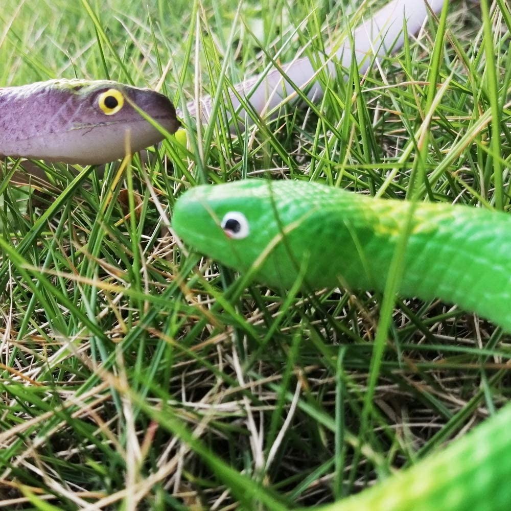 Realistic Rubber Snakes to Keep Birds Away – 4 Pieces 29 Inch Fake Snake Toys…