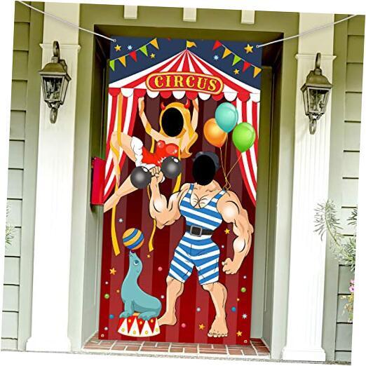Carnival Circus Party Decoration Carnival Photo Door Banner Backdrop Props,