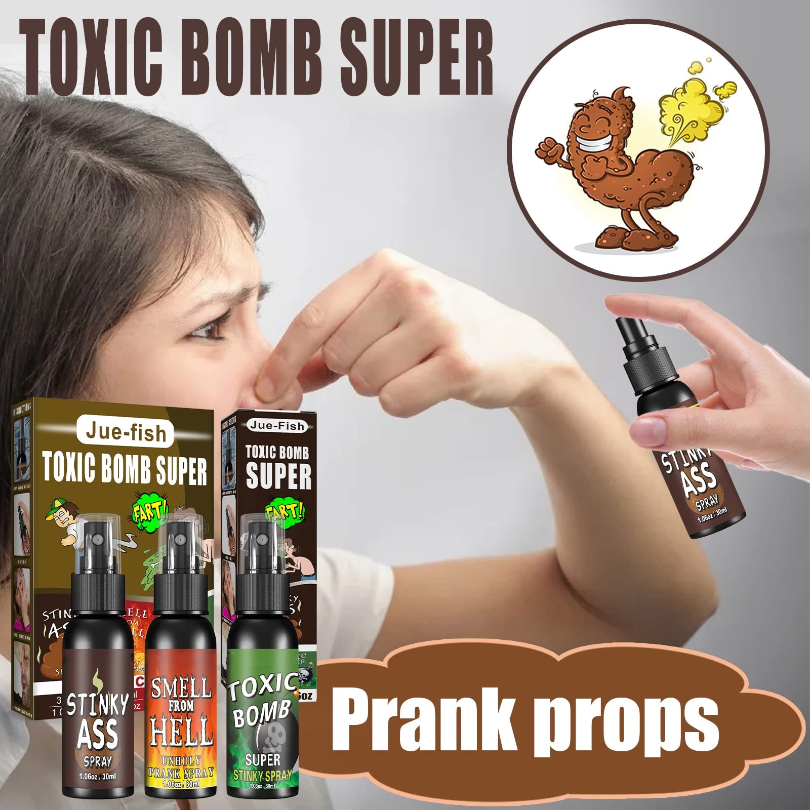 3P Fart Spray Extra Strong 30ml Potent Stink Non Toxic Bomb Prank Gag Gifts