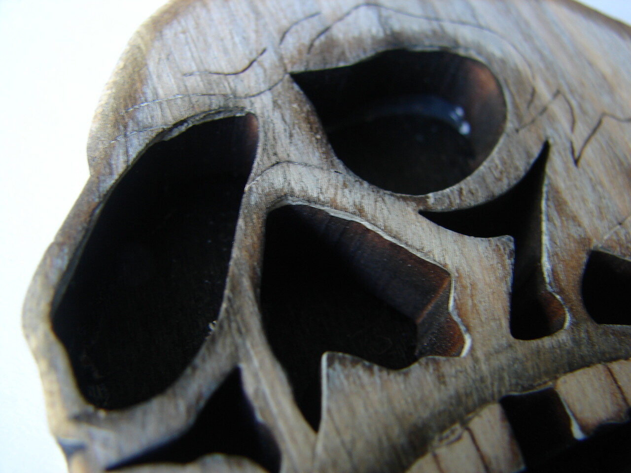 Halloween SCARY 5″ Wooden Mouth Skull Skeleton Ornaments Horror Decoration BOO!