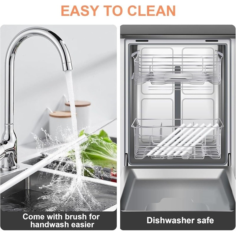 Reusable Plastic Straws 8 Pack Dishwasher Safe Short Straws W/ Cleaning Brushes