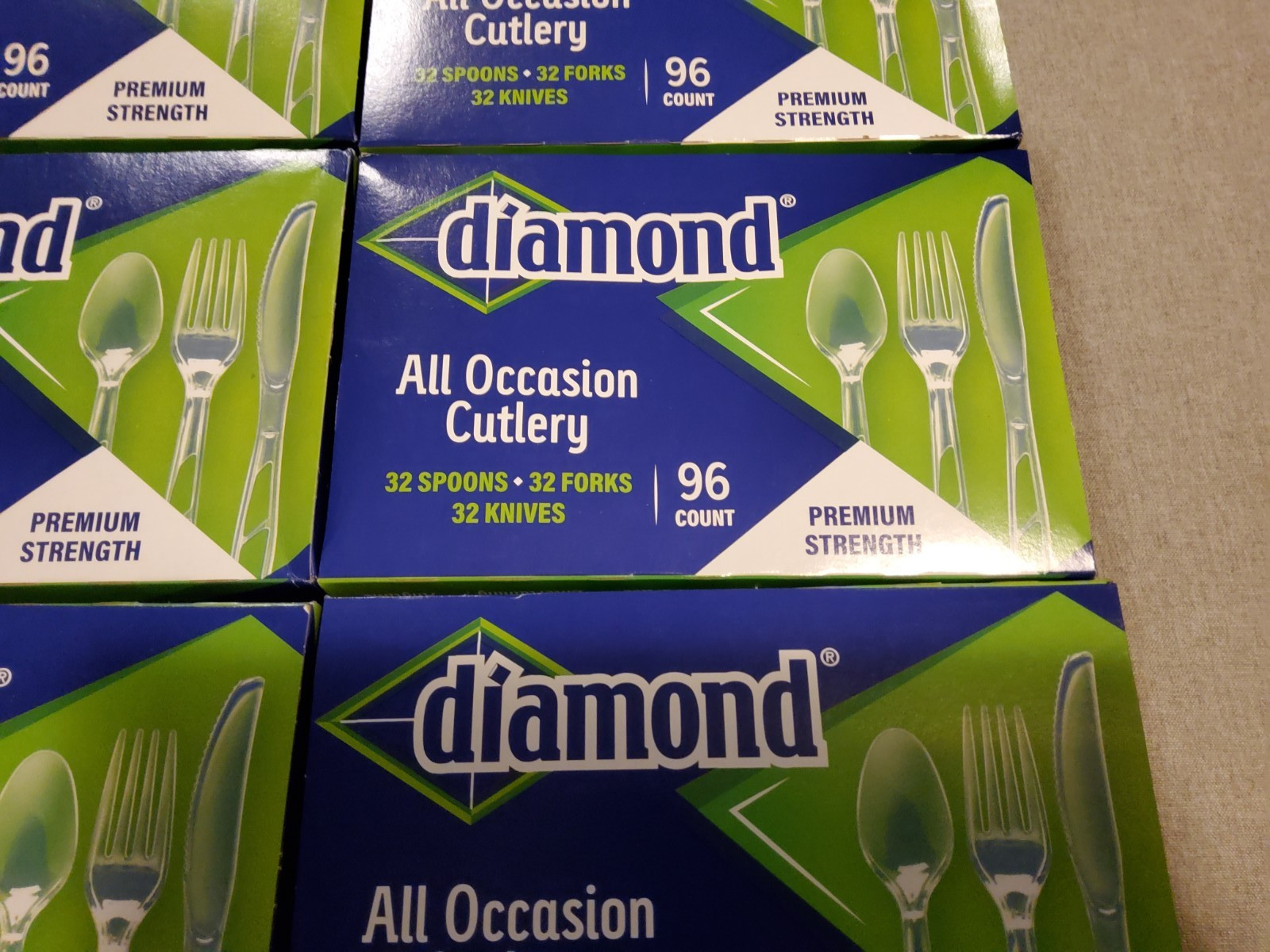 Lot of 6 Boxes Diamond® All Occasion Cutlery Set (96-Count Per Box / 576 Total)