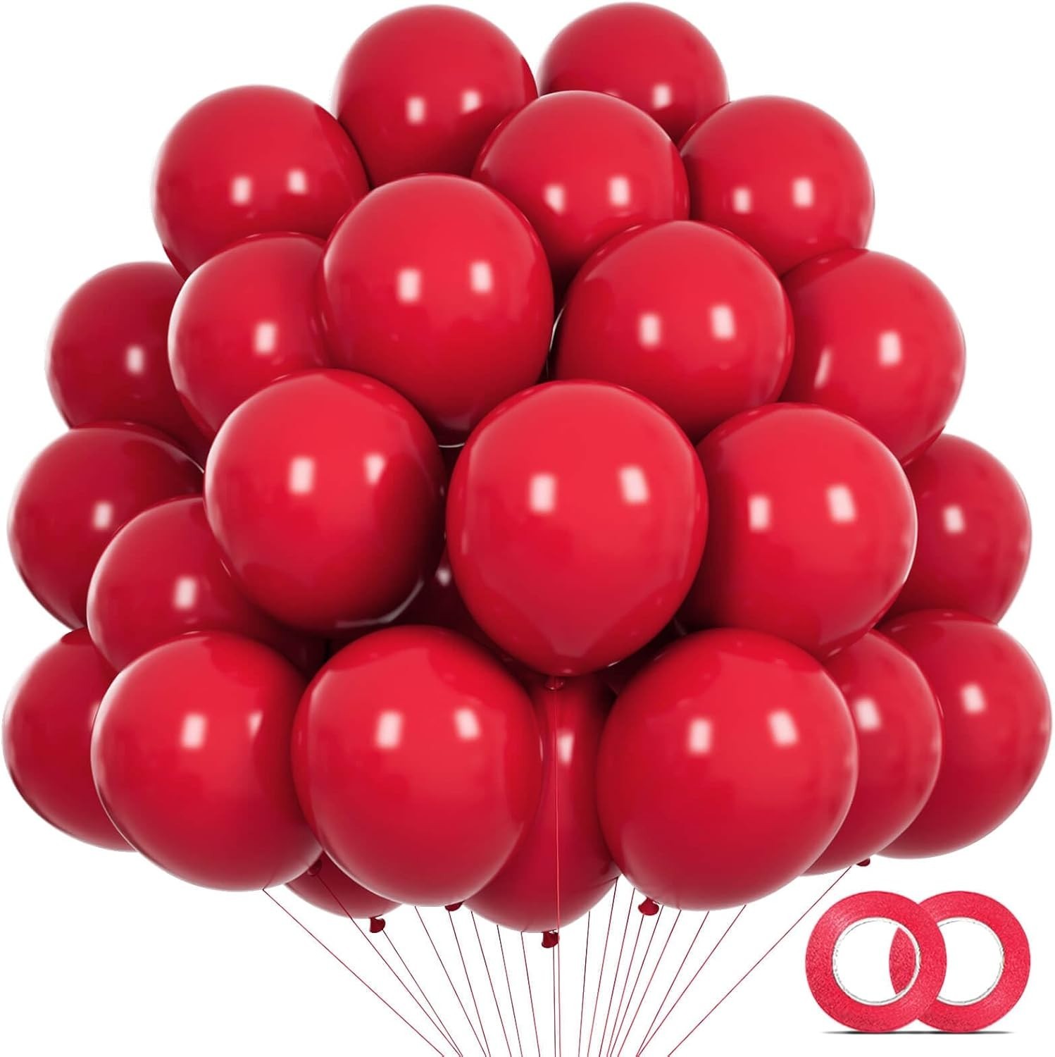 1000 Red 5″ Latex Balloons w Ribbon String Party Wedding Decor Bulk Lot