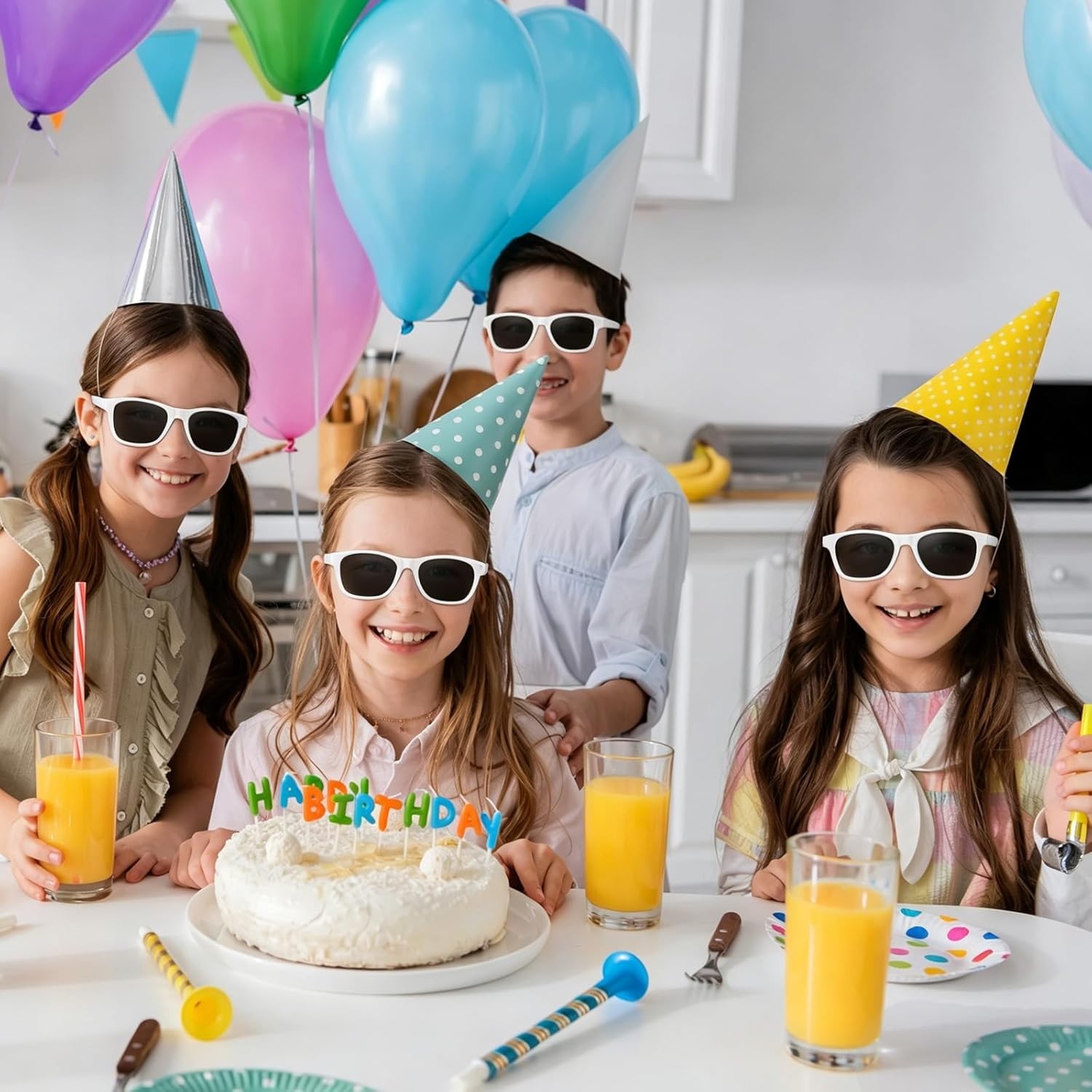 10/20/40 Pack Kids Sunglasses Bulk Retro Party Favors for Wedding Beach Summe…