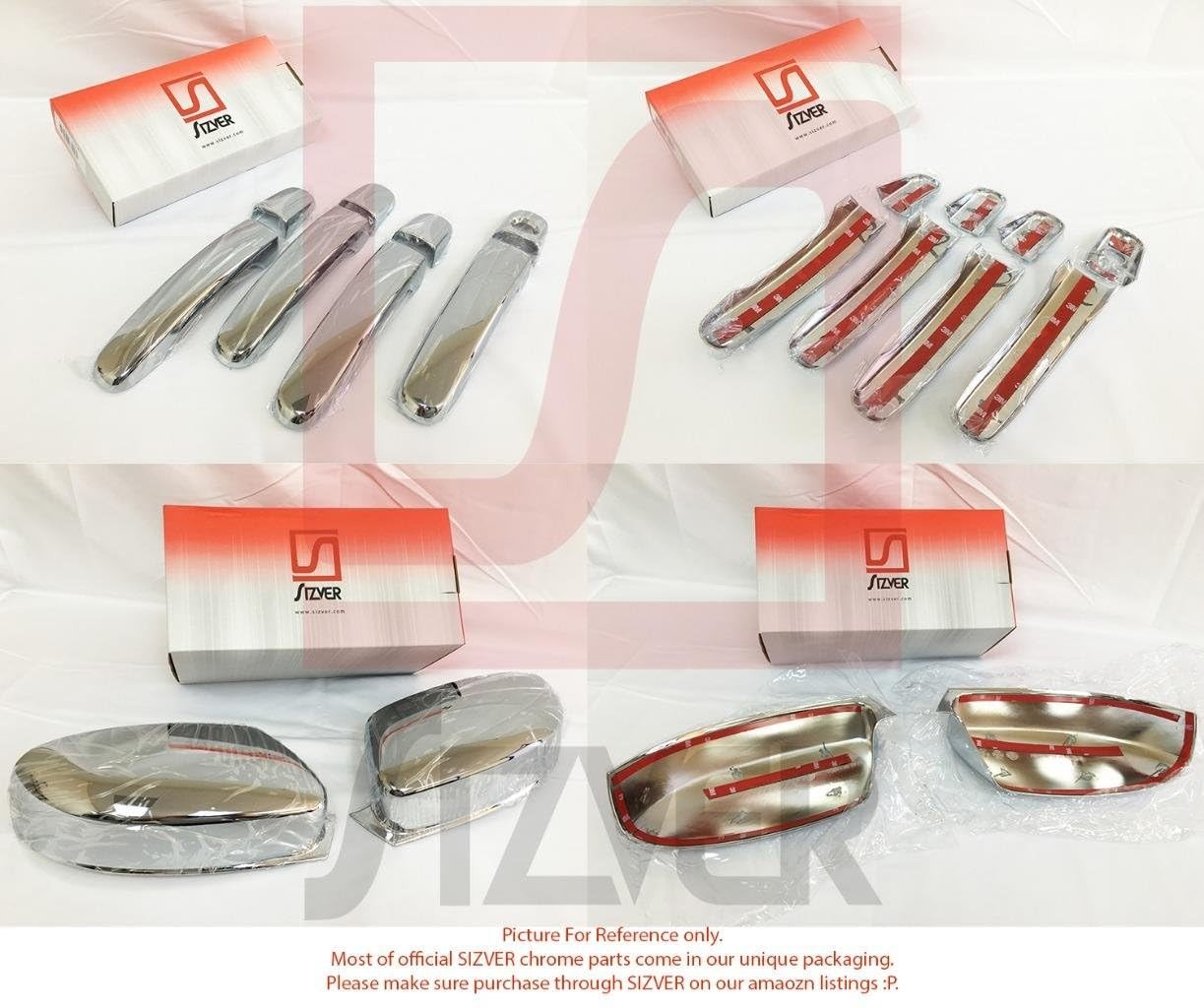 Sizver Chrome Door Handle Covers for 2014-2018 Chevy Silverado 1500 Silver