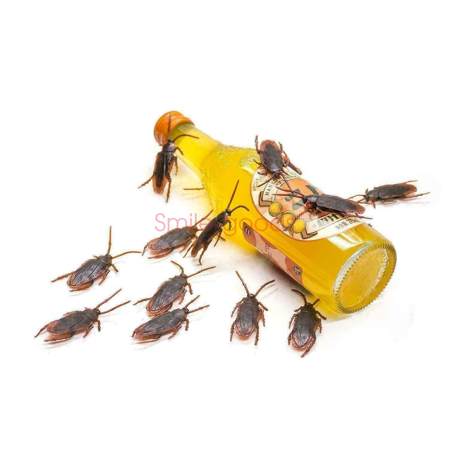 Prank Cockroaches Realistic Cock Roach Rubber Fake Creepy Bugs Gag Toy Joke 40pc