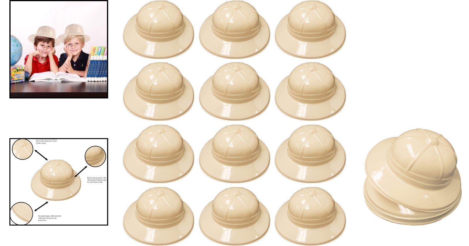 Kids’ Lightweight Safari Explorer Hats – Perfect for Halloween & Birthdays