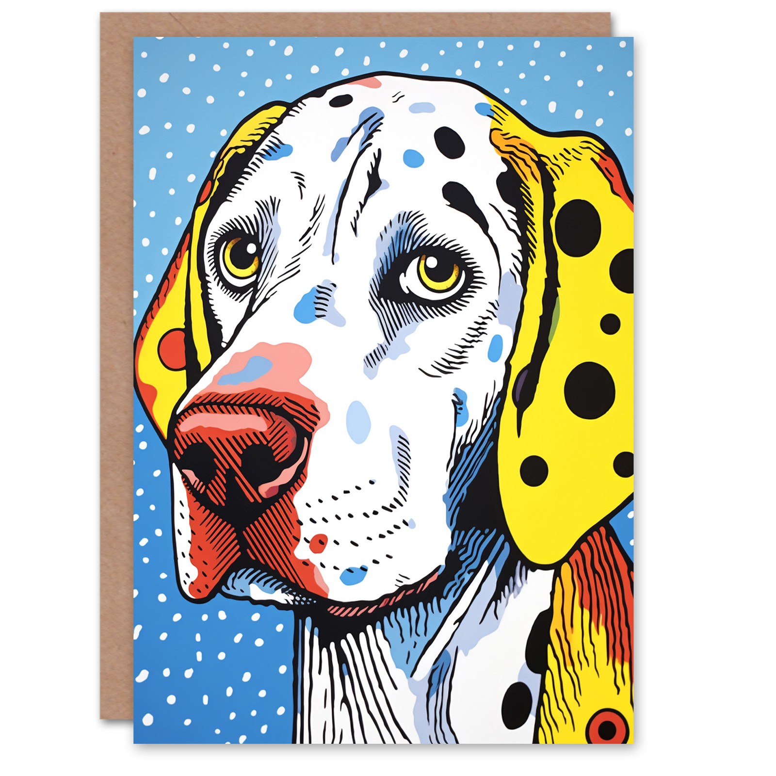 Birthday Greeting Card Dalmatian Dog Lover Pop Art For Him Her