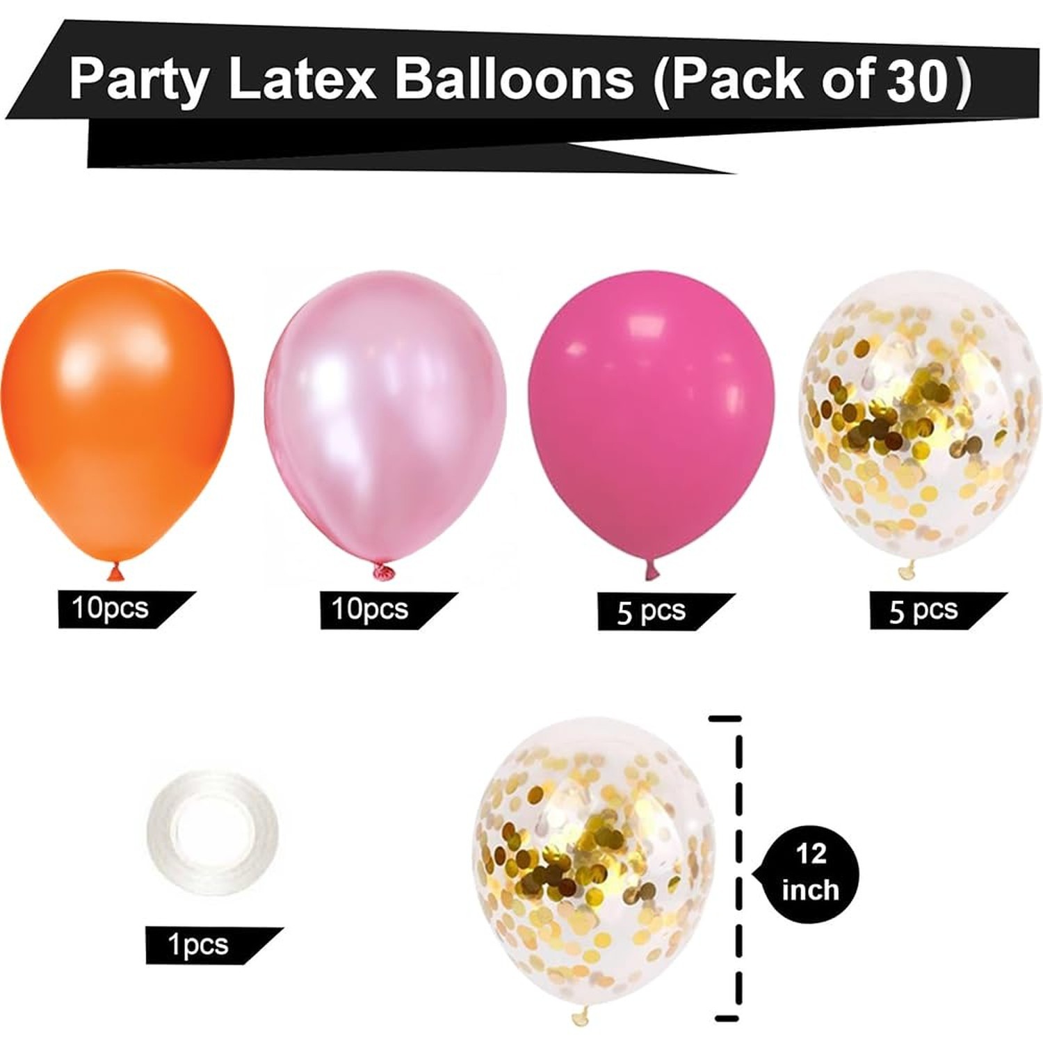 Pink and Orange Birthday Party Decorations, Hot Pink Party Decorations for Wo…