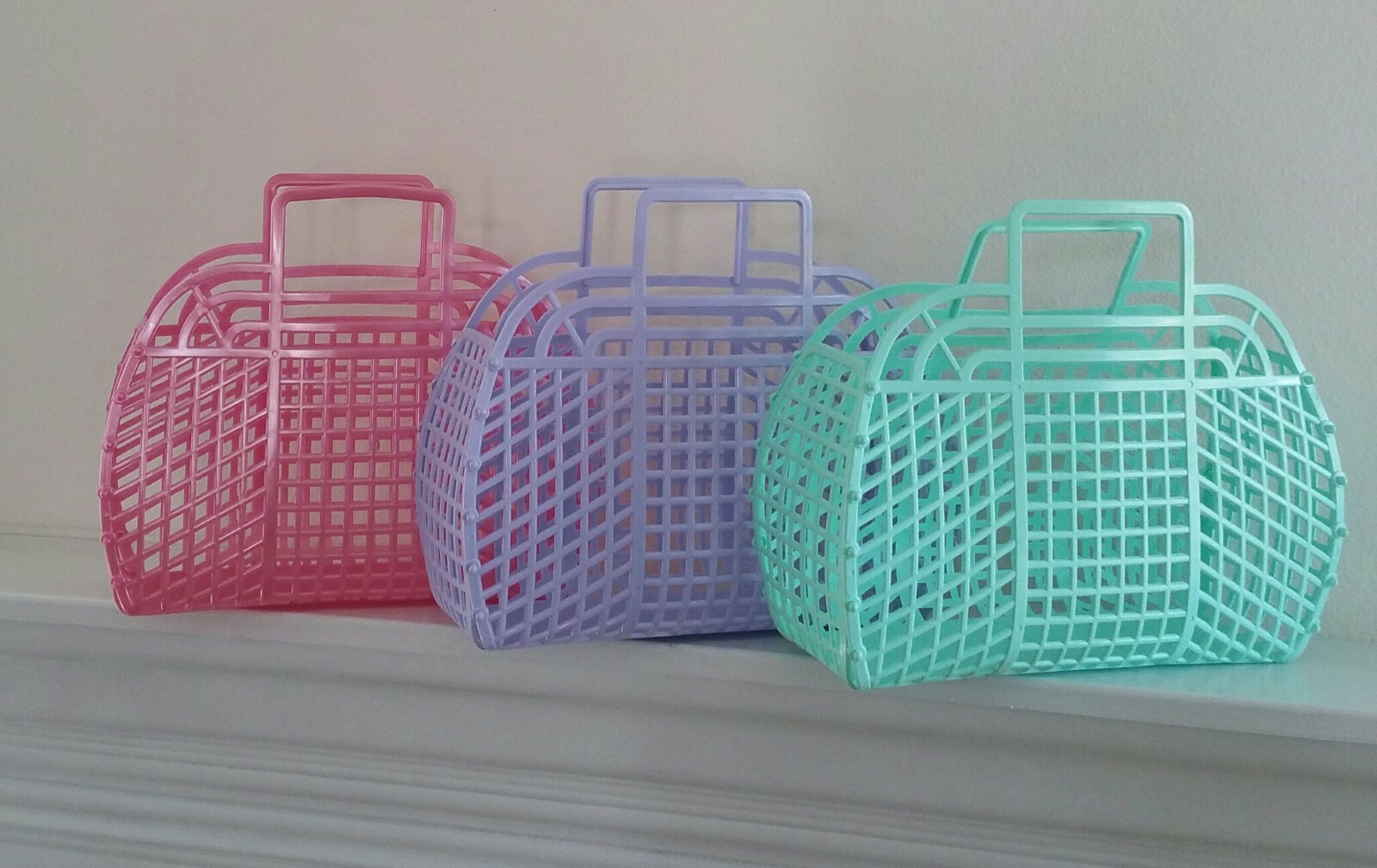 NEW Vintage Retro MINT 13″ (1980’s) JELLY Plastic Purse as GIFT BASKET US Made