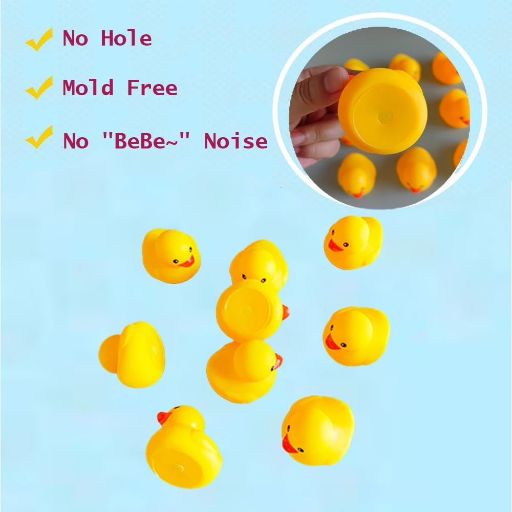 10Pcs Mold Free Yellow Rubber Ducks Waterproof Bath Duck Toys for Toddlers Boys