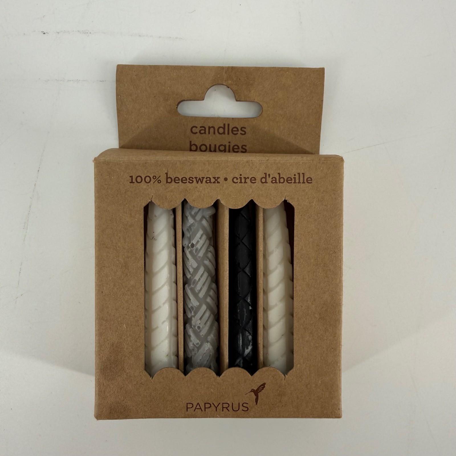 Papyrus 100% Beeswax YAY Letter Candle Topper & 12pk Textured Slim Candles Set