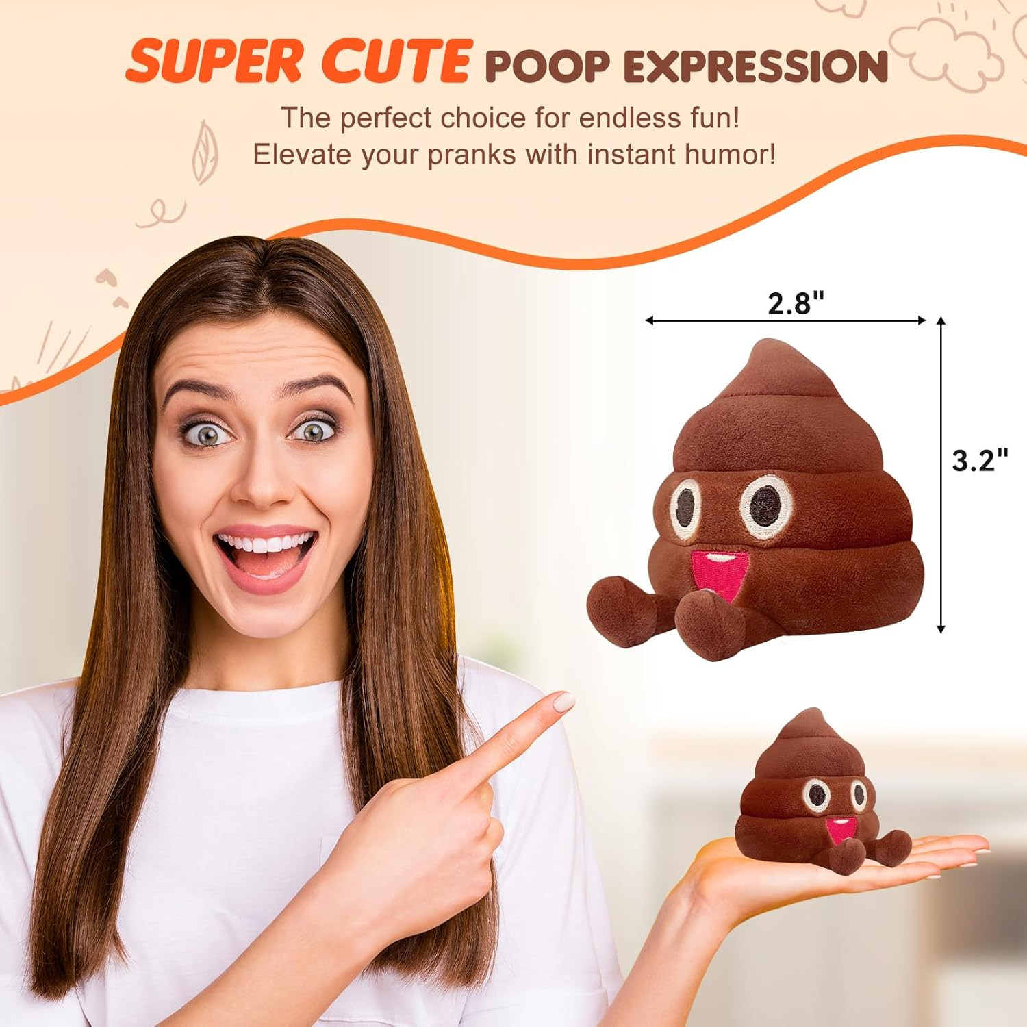 Funny Farting Poop Plush Toy – 30 Hilarious Fart Sounds, Soft & Durable