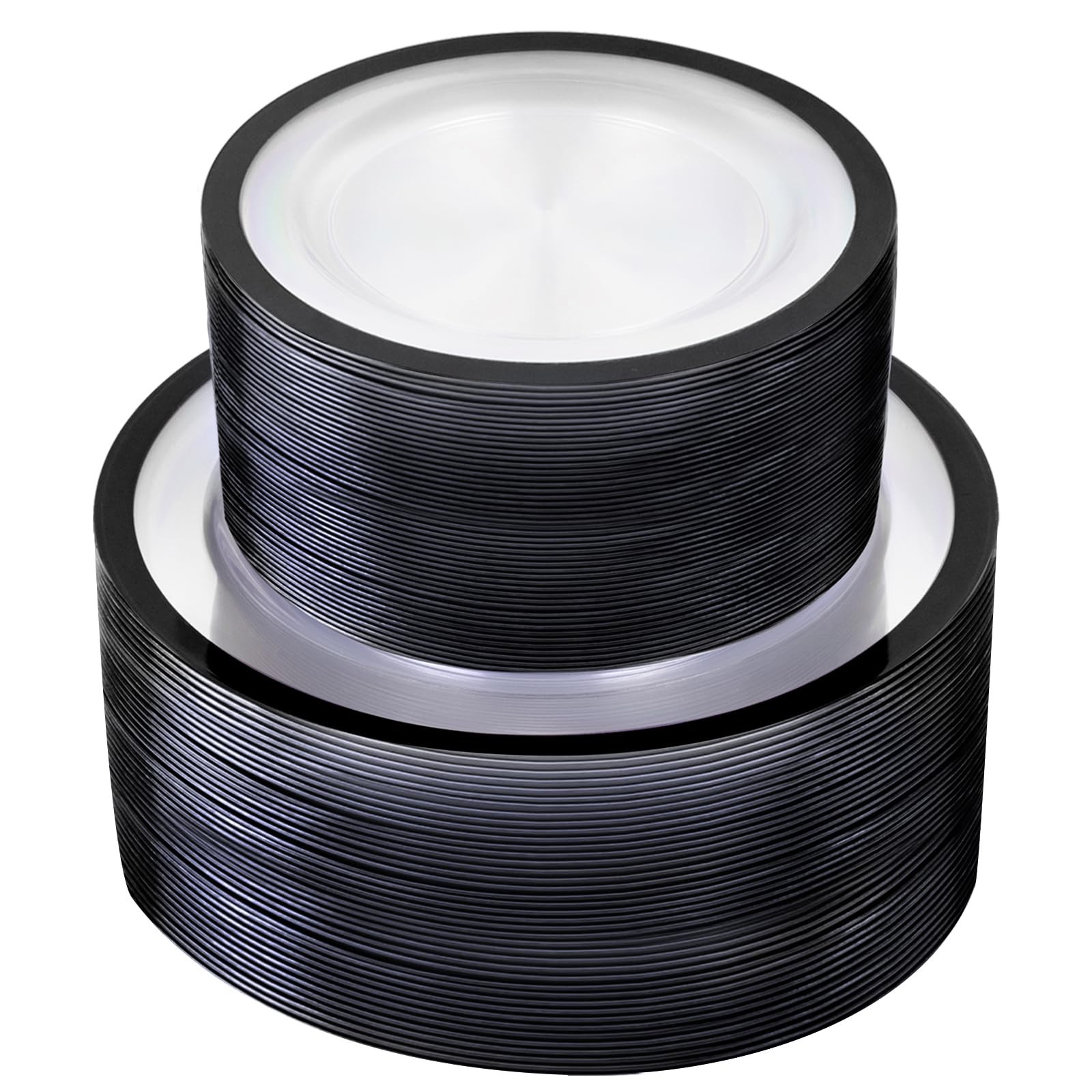 U-Qe 120Pcs Black Plates Disposable For – And Black Plates Disposable –