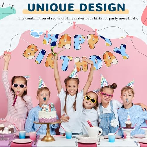 Chiisong Blue Dog Birthday Party Supplies, Blue and Orange Blue Dog Style