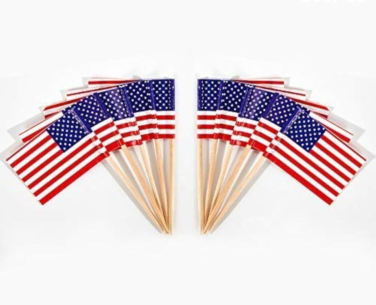 CYPS 100 Pcs USA American Flag US Toothpick Flags, Small Mini Stick Cupcake T…