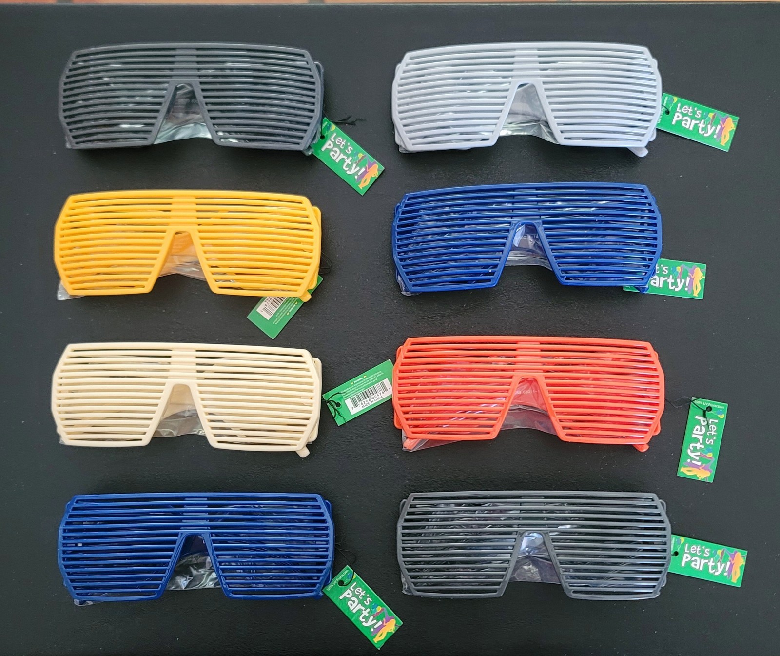 LOT OF 8 PARTY SUNGLASSES – Retro Grill Shutter Kanye West Costume Glasses, NEW