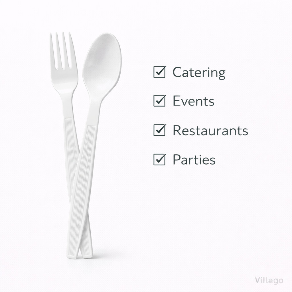 Solo Heavyweight Plastic Cutlery Set White 1000pc 500 Forks 500 Spoons Banquet