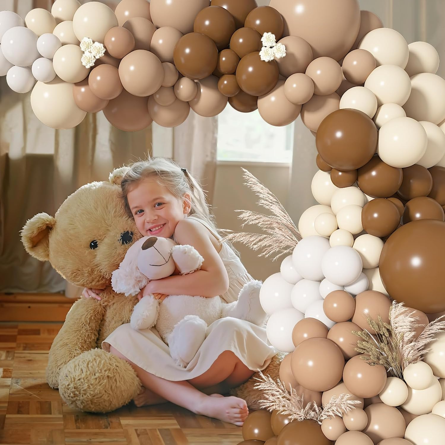 142Pcs Brown Balloons Garland Arch Kit Nude Coffee Brown Boho Blush Tan Neutral