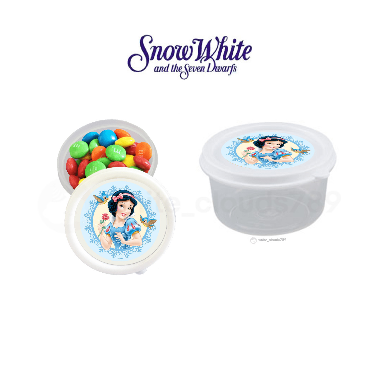 10 Snow White Party Favor Small Candy Containers 2.3 oz Fillable Gift Treat