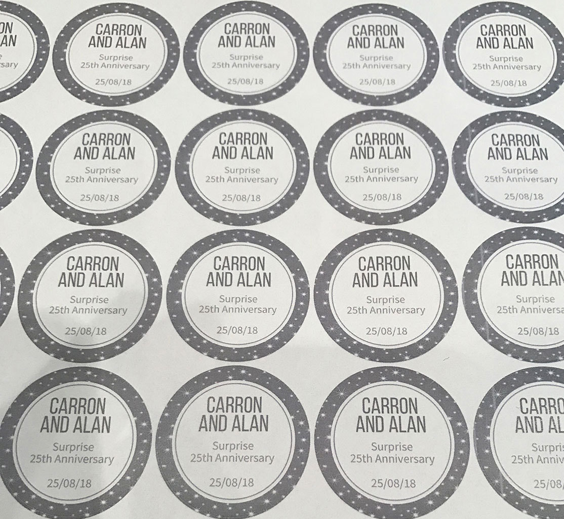 Sheet of Personalised Any Occasion Stickers Sweet Cones Party Gloss Matte