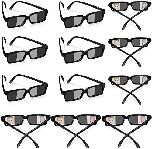 12 Spy Mirror Look Behind Sunglasses – Detective Gadget Magic Trick Party Toys