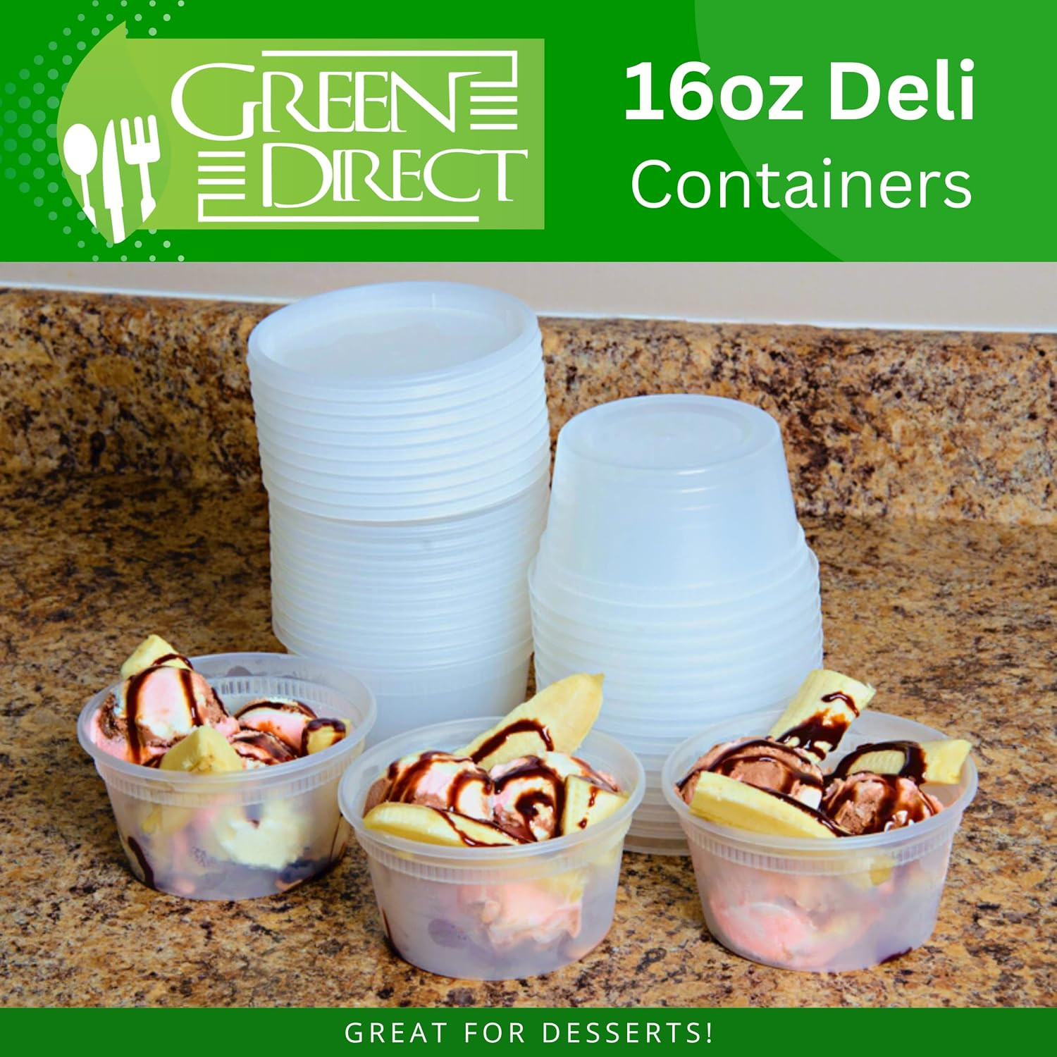 16 Oz. Disposable Clear Plastic Containers with Lids 50 Pack, Lunch Leakproof ro