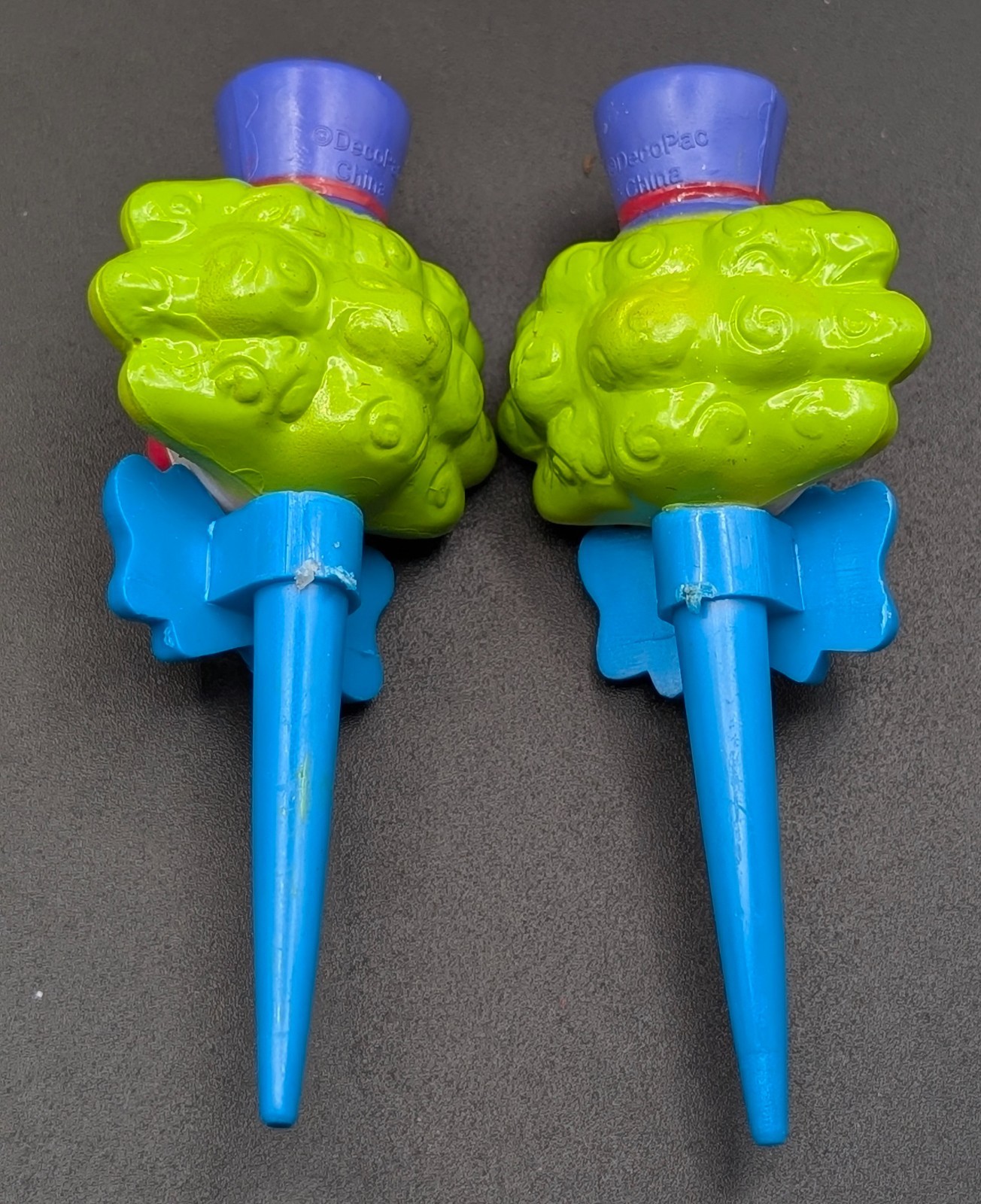 Vintage DecoPac Clown Cupcake Picks Set of 2 – Retro Cake Toppers 90s Kitsch
