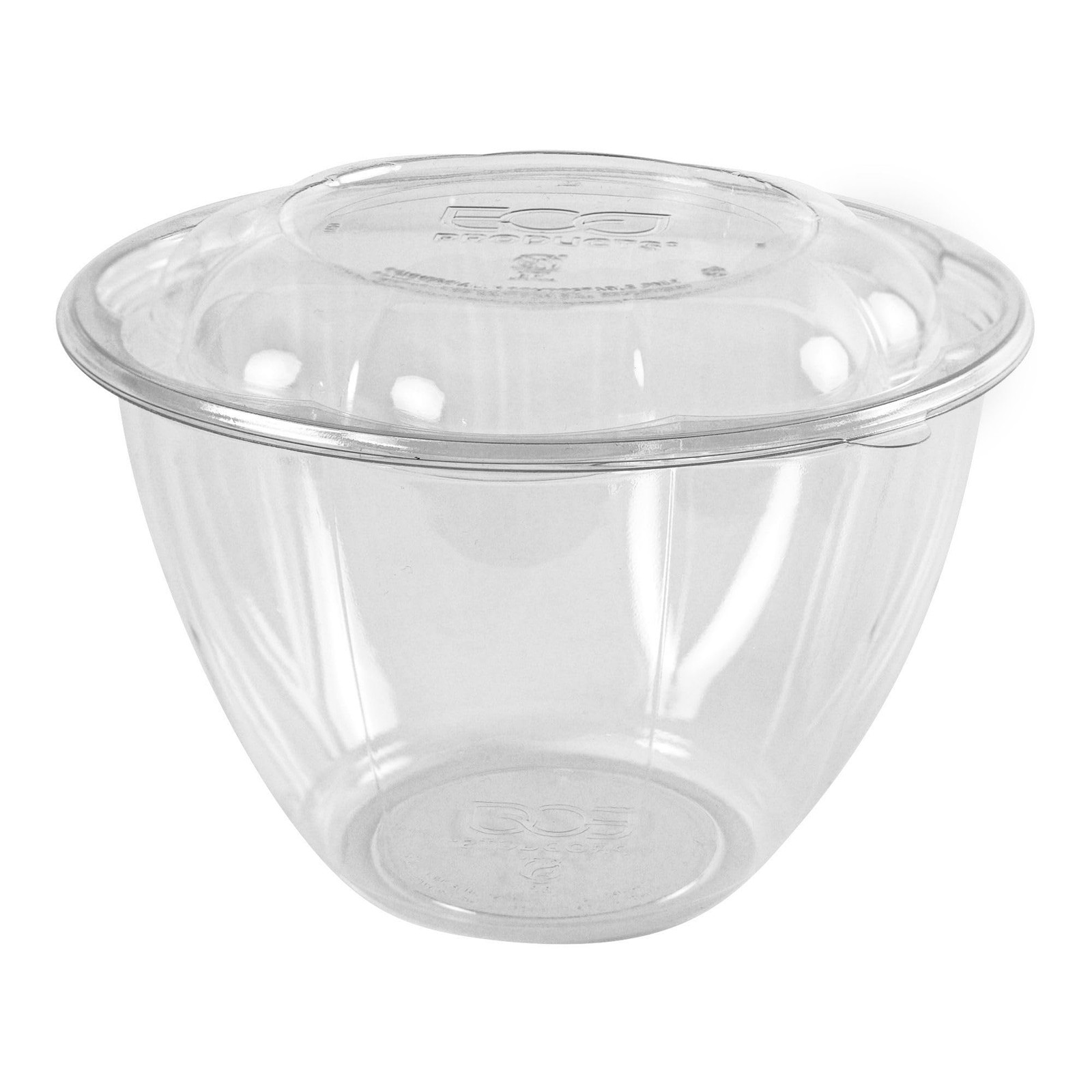 Eco-Products Compostable 48oz Clear PLA Plastic Large Salad Bowl With Lid, Ca…
