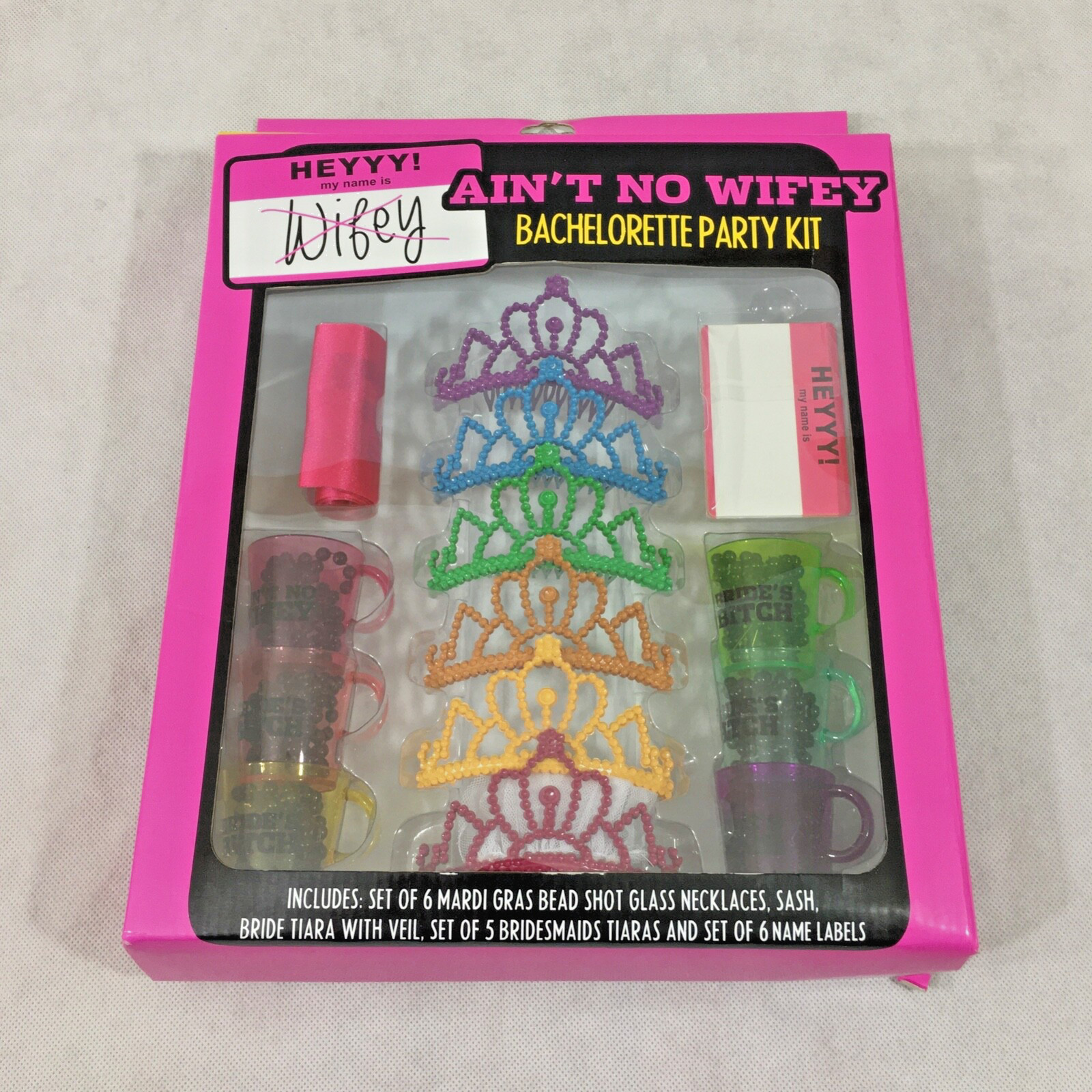 Bachelorette Party Kit Box Set Lot of 5 Ain’t No Wifey Sash Tiara Beads