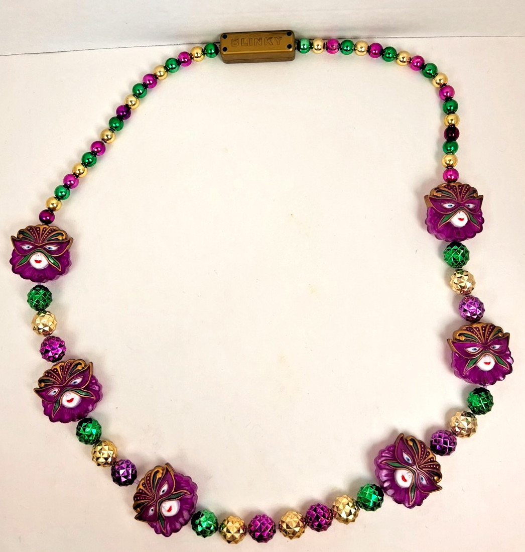 Masked Divas Party Event Light-Up Beads Necklace Rainbow Mardi Gras Fantasy Fest
