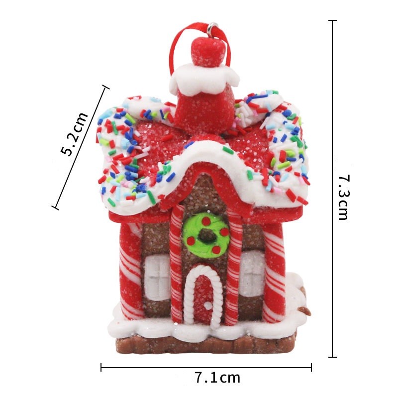 Christmas Tree Pendant Gingerbread House Hanging Adornment Craft