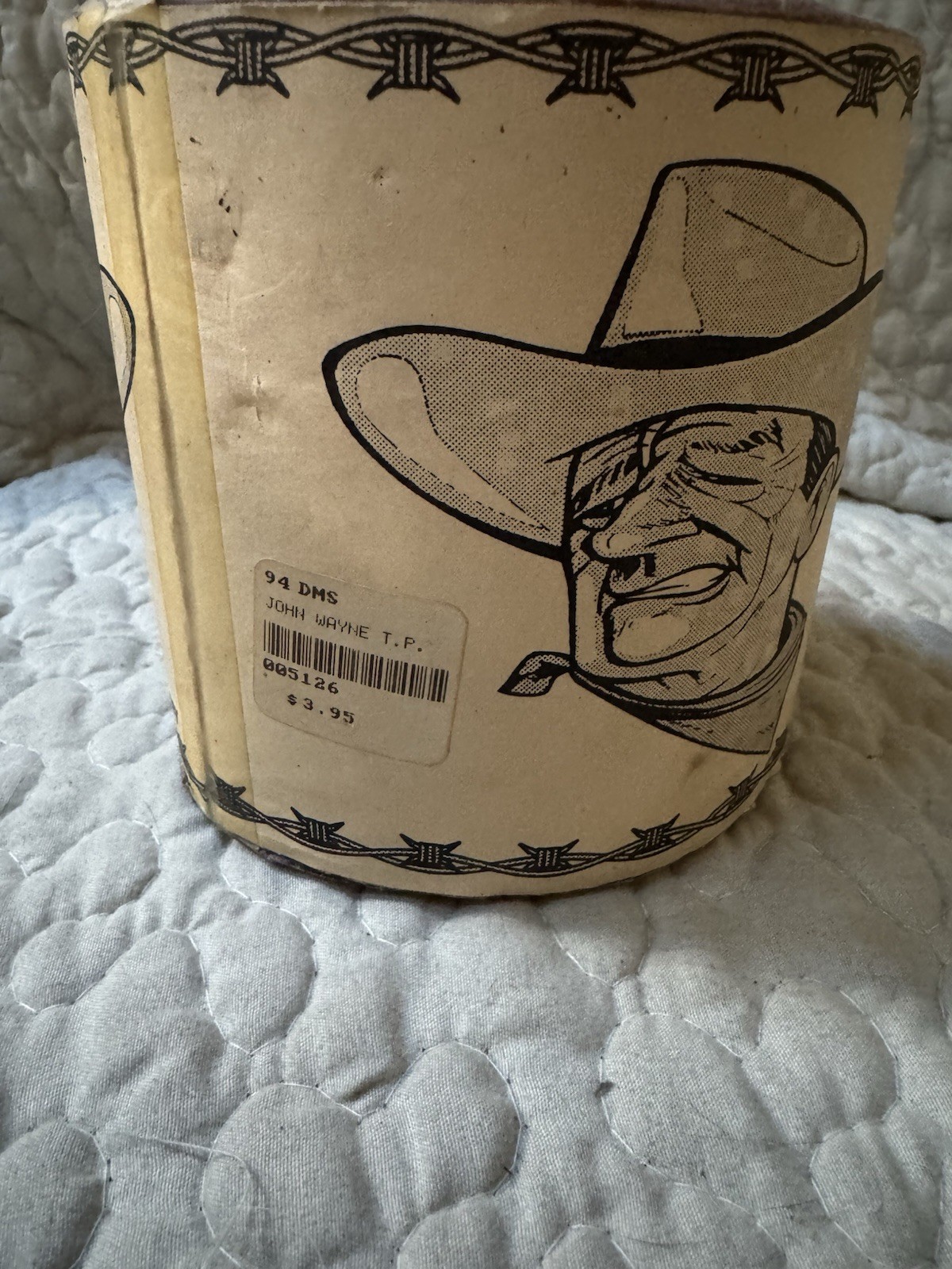 Vintage 1997 John Wayne Toilet Paper Gag Gift Novelty Roll Dean McCartney
