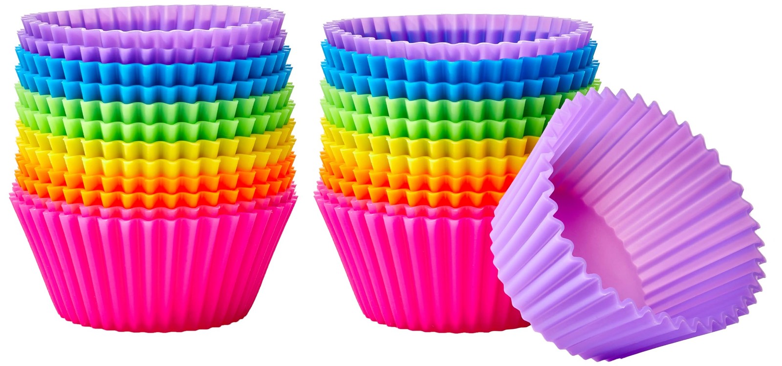 Amazon Basics Reusable Silicone Baking Cups, Non-Stick, BPA Free, Dishwasher Saf