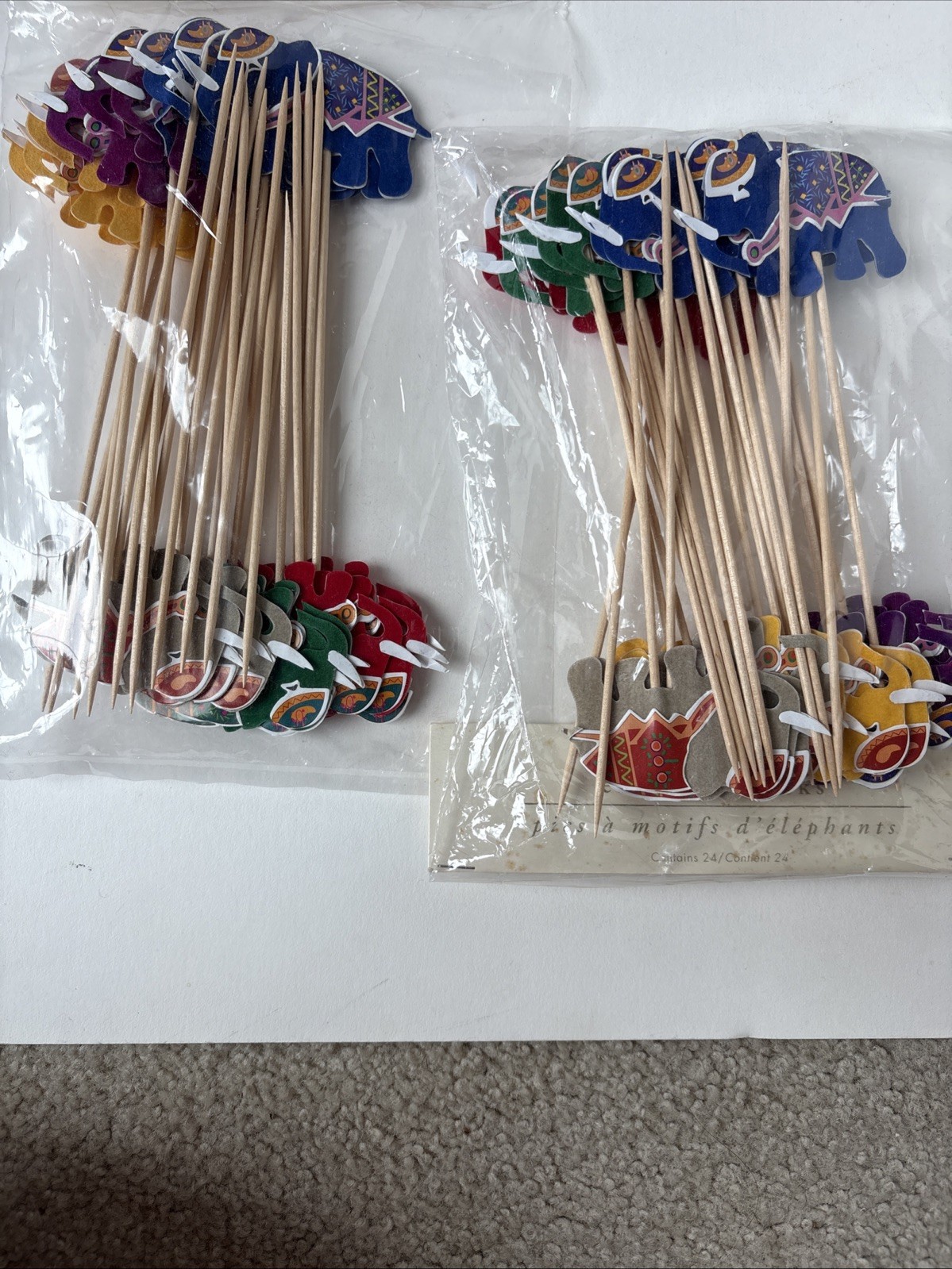 Lot of 2 Packs Pier 1 Elephant Picks Skewers Food Drinks Total 48 Picks