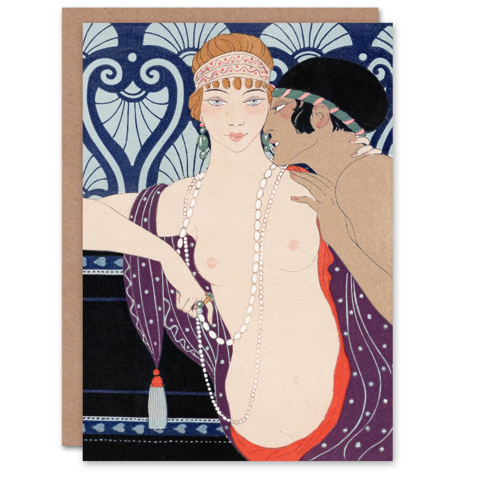 George Barbier Art Card Beauties of Mnasidika Art Deco Nude