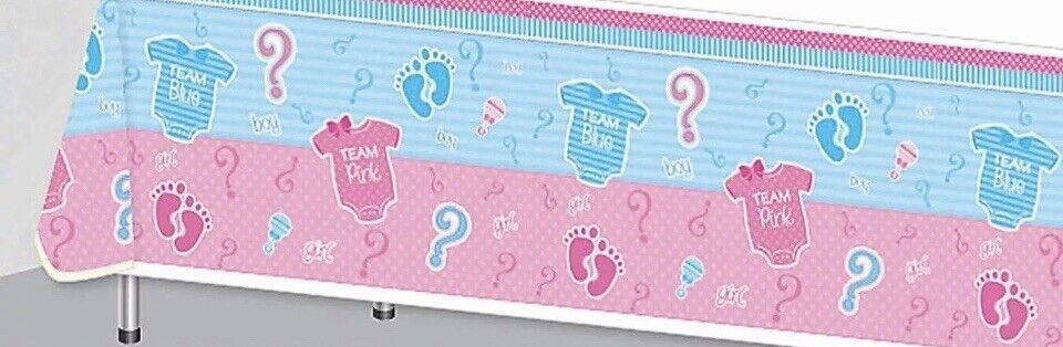 Forum Novelties Gender Reveal Table Cover Baby Shower Party Supplies 1 Count