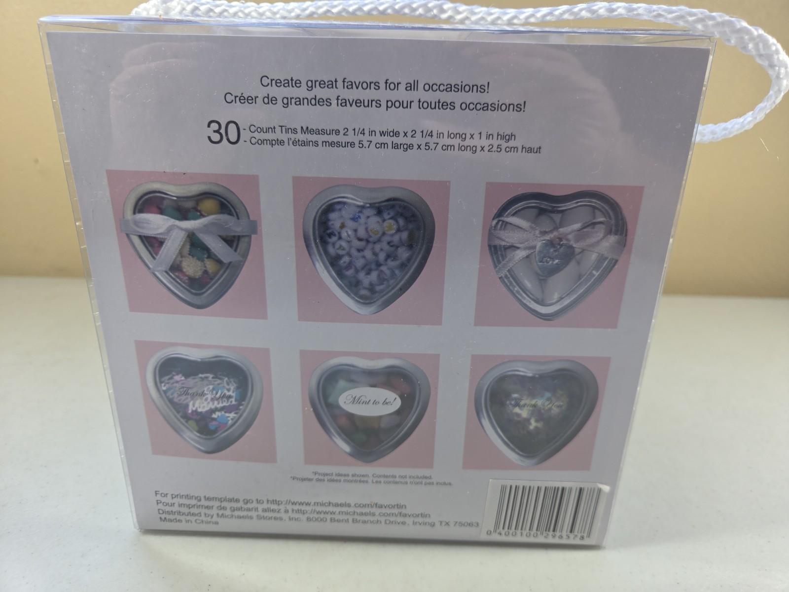 30 Count Tin Kit Heart-Shaped Favor Box
