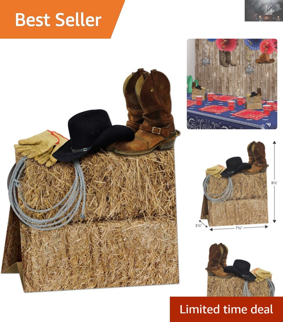 Rustic 3-D Cowboy Table Centerpiece – Perfect for Country-Themed Events, 9.5″