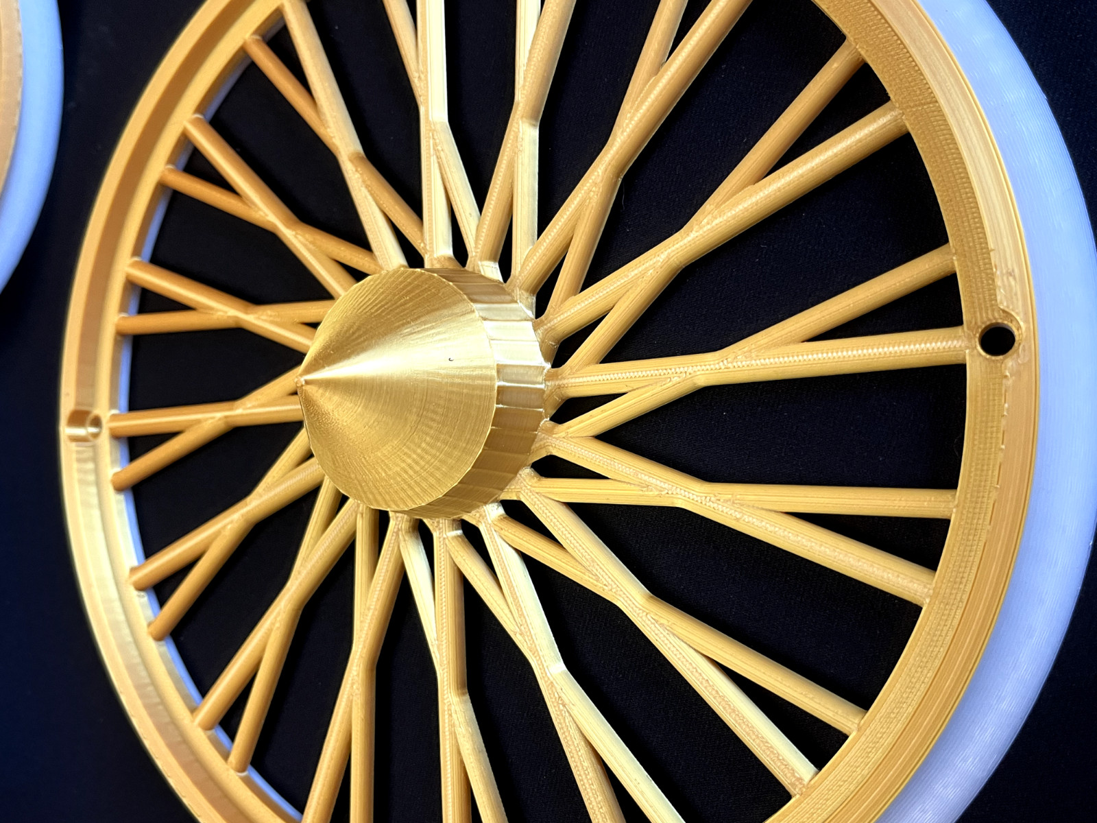 3D Printed Dayton Spoke Trash Can Rims Wheel Covers Whitewall Gold or Silver Set