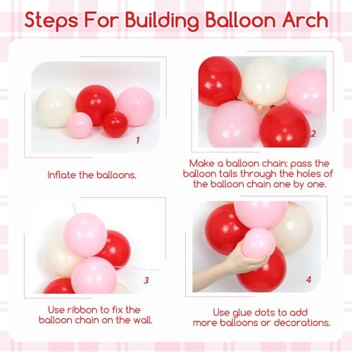 Cherry Birthday Party Decorations with Red Light Pink Sand White Balloons