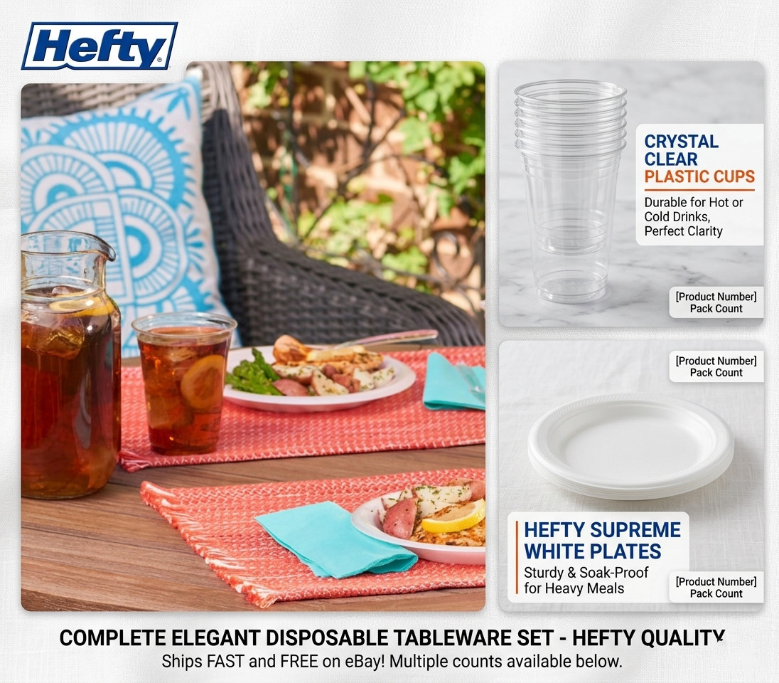 Hefty Supreme Foam Disposable Lunch Plates 8 7/8″ 250 ct